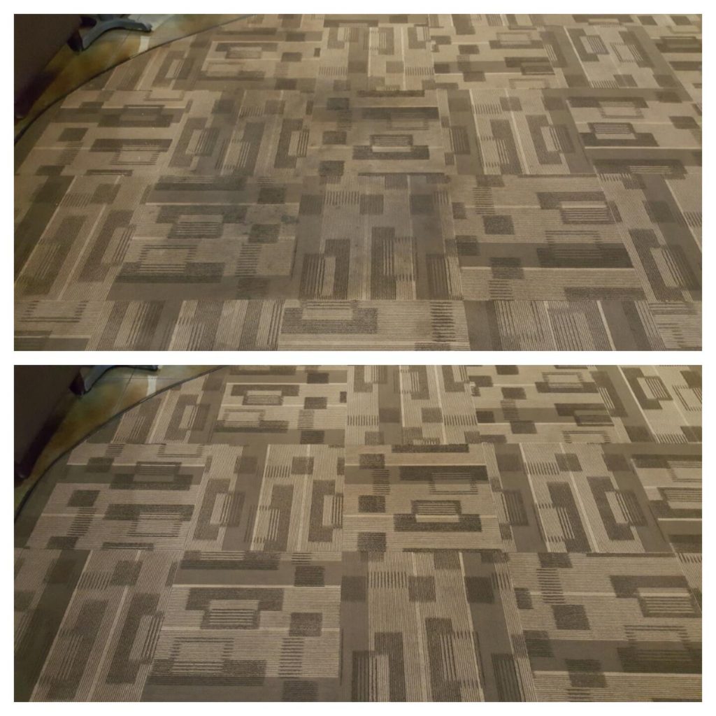 Commercial carpet cleaning before and after
